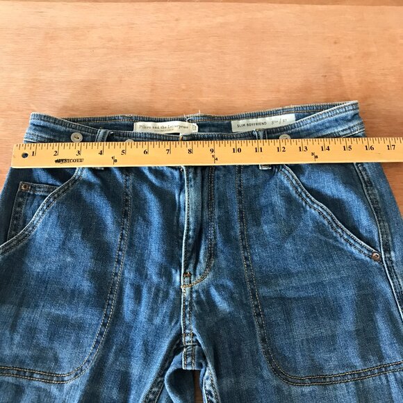 Pilcro and the Letterpress Slim Boyfriend Jeans Women 27 Blue Mid Rise Stretch - Picture 11 of 15